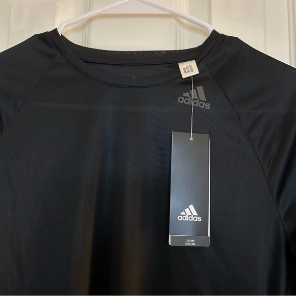 NWT adidas Black D2M Tee Long Sleeve Training adidas workout top Size Small - Picture 6 of 12
